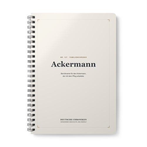 Ackermann – Familienchronik-Notizbuch